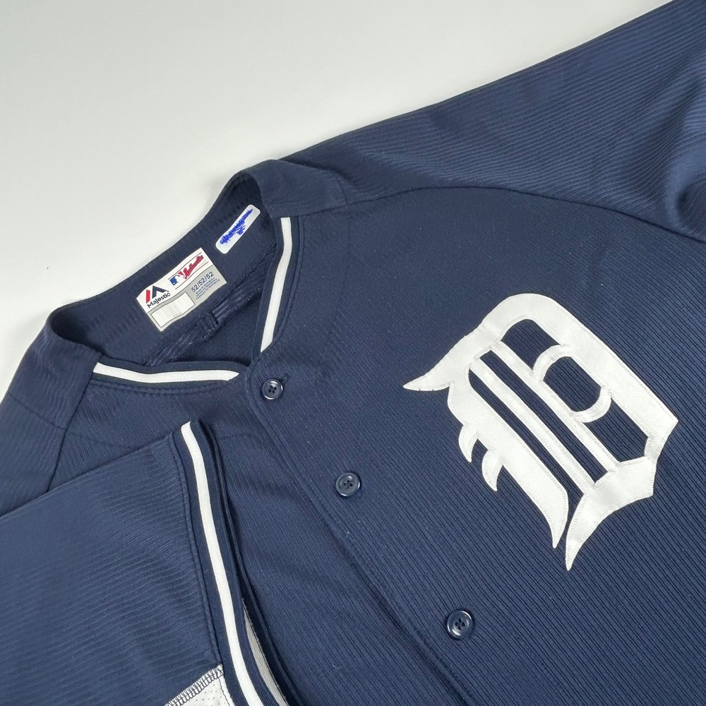 Majestic Men's 52 Detroit Tigers Authentic Collection MLB Jersey Navy Cool Base